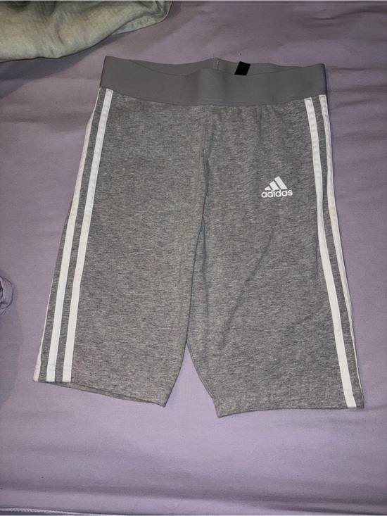 adidas Pants - adidas Gray Athletic Shorts with White Stripes